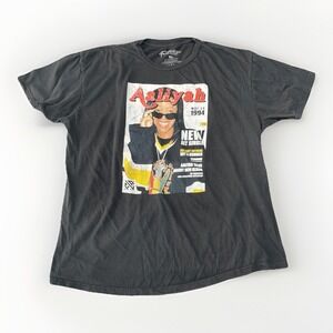Aaliyah T Shirt Size XL Black 90s Style Music Fan Hip Hop Rap Tee Streetwear
